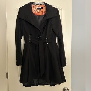 Steve Madden Black Princess Cut Winter Coat
